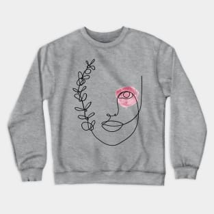 Line Art Face Crewneck Sweatshirt